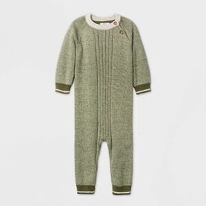 Baby Boys Long Sleeve Marl Sweater Romper Cat & Jack Green NEW